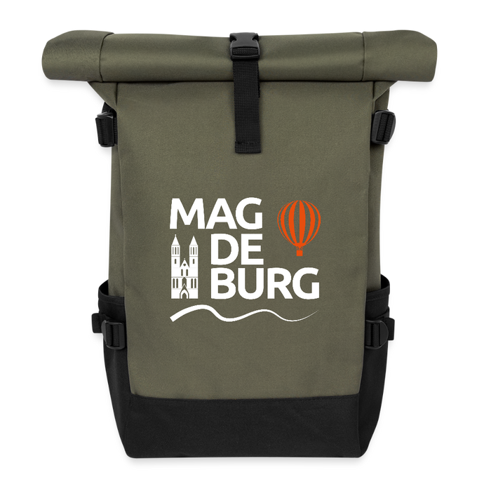 Rolltop Rucksack - Olive/Schwarz