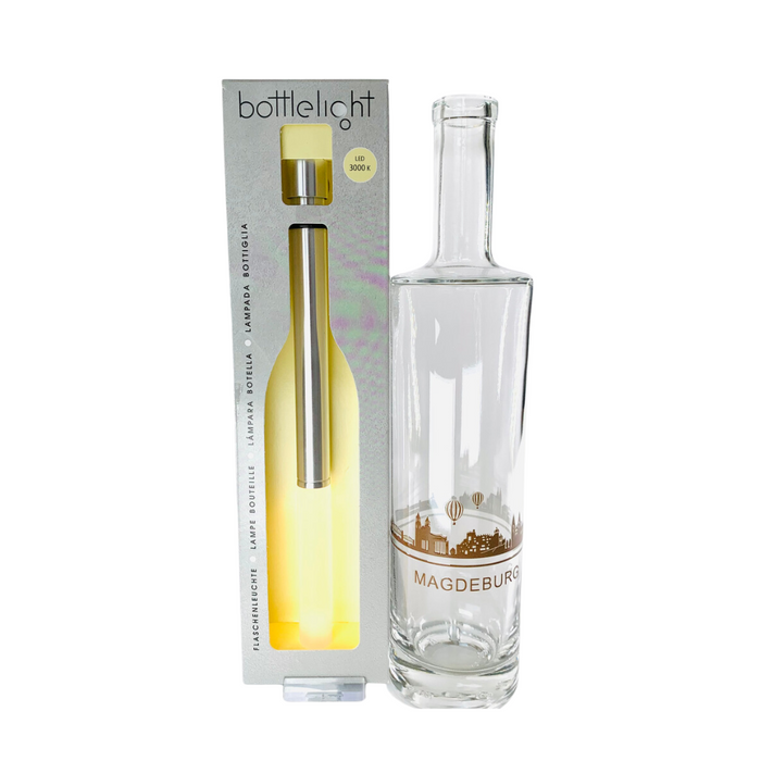 Bottlelight LED-Tischleuchte "Magdeburg Skyline"