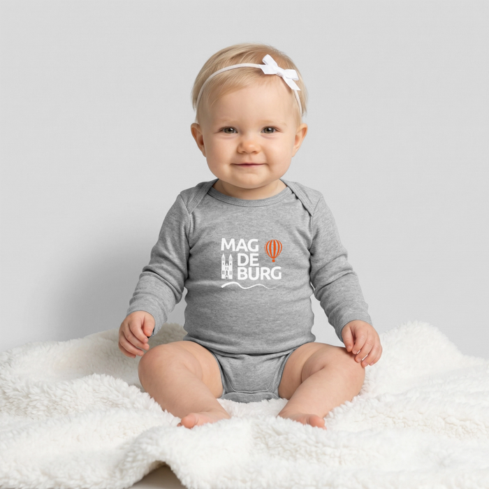 Baby Organic Langarmbody - Grau meliert