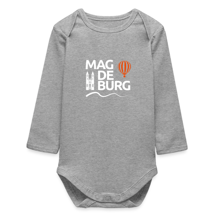 Baby Organic Langarmbody - Grau meliert