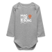 Baby Organic Langarmbody - Grau meliert