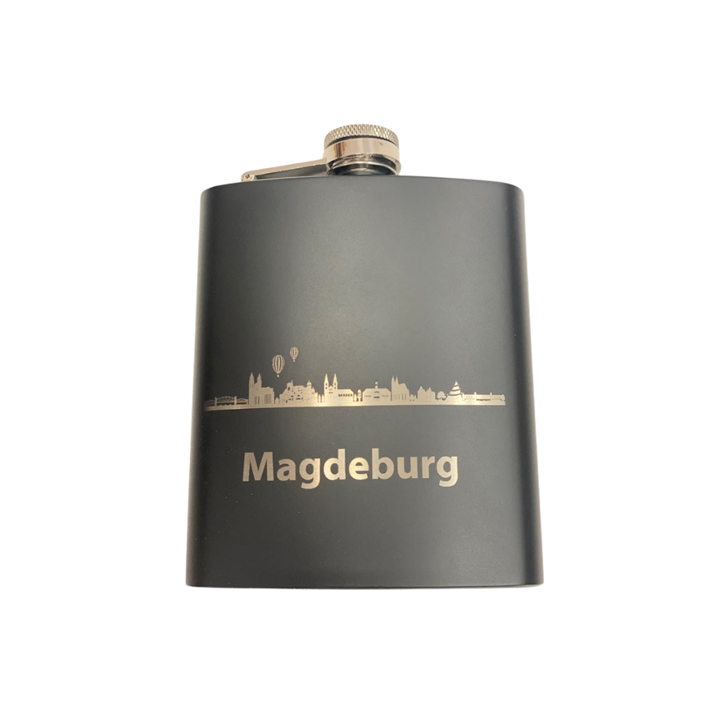 Flachmann mit Magdeburger Skyline