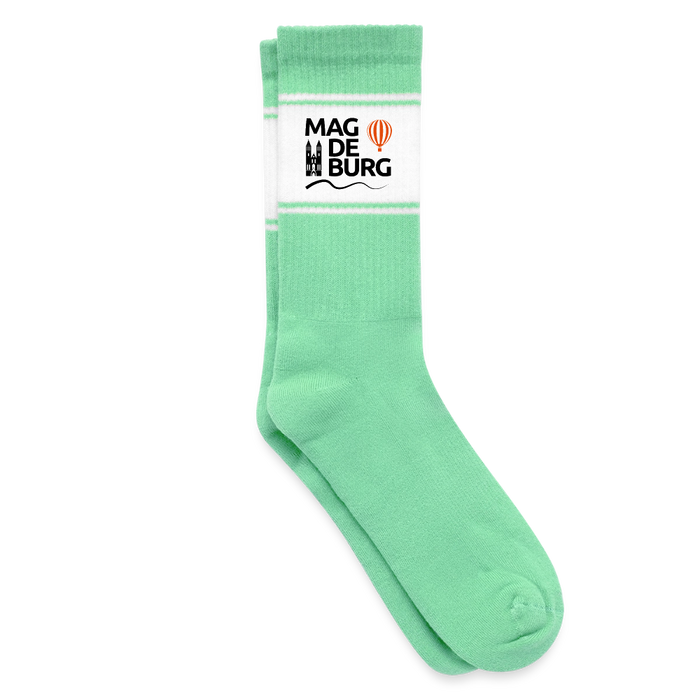 Farbige Tennissocken - Weiß/Mint