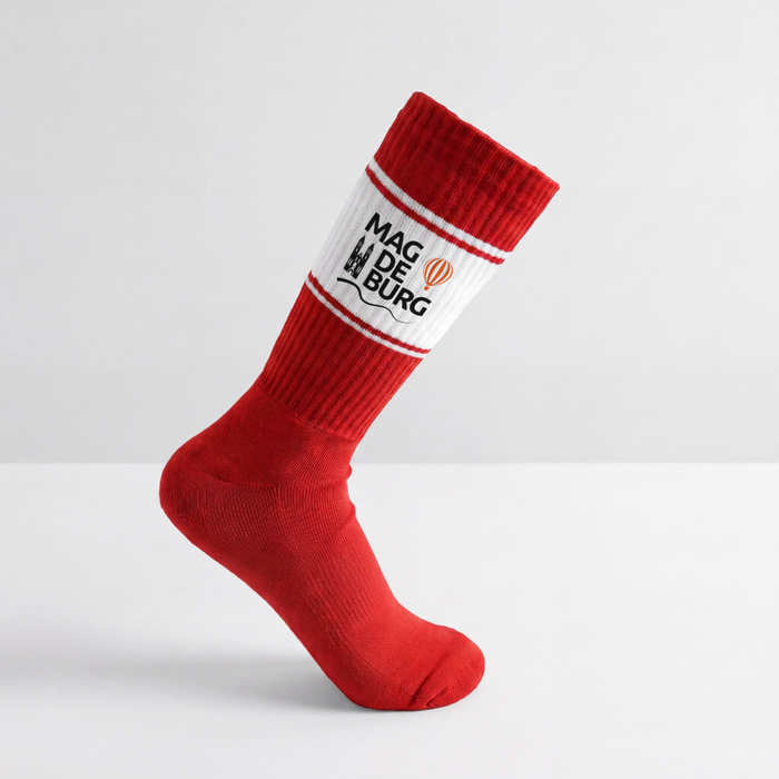 Farbige Tennissocken - Weiß/Rot