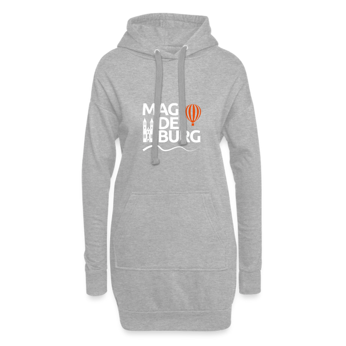 Hoodie-Kleid - Grau meliert
