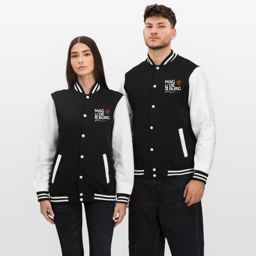 College-Sweatjacke - Schwarz/Weiß