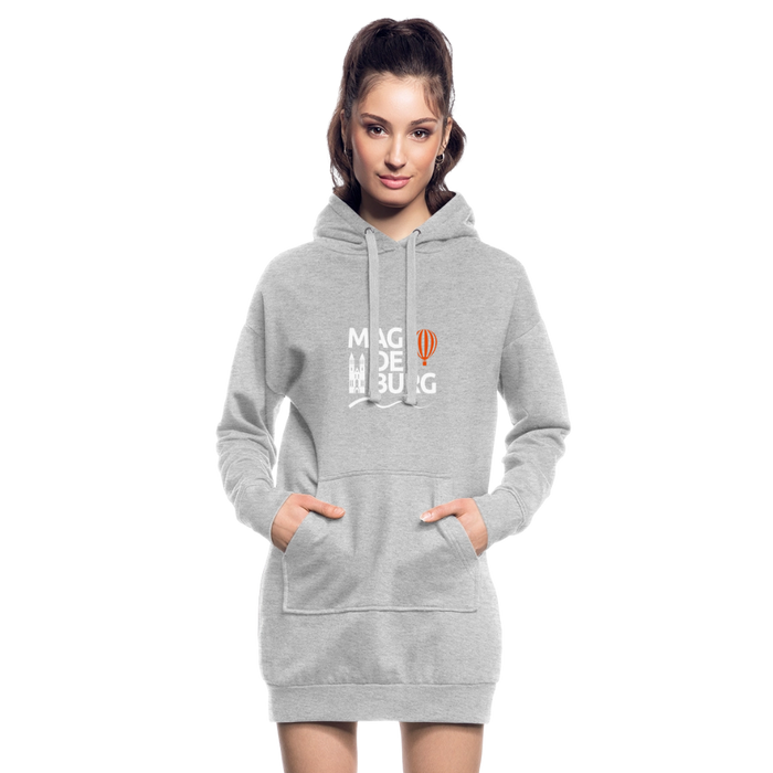 Hoodie-Kleid - Grau meliert