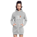 Hoodie-Kleid - Grau meliert