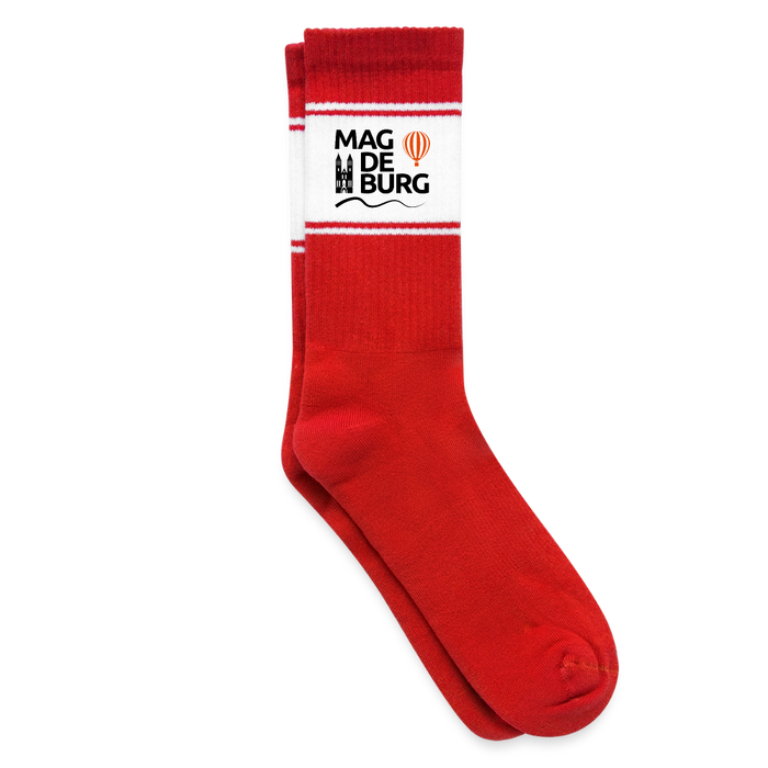 Farbige Tennissocken - Weiß/Rot