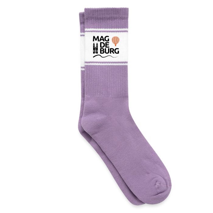 Farbige Tennissocken - Weiß/Flieder 