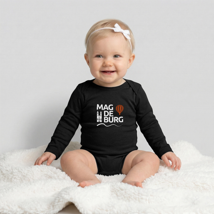Baby Organic Langarmbody - Schwarz