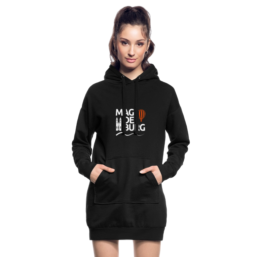 Hoodie-Kleid - Schwarz