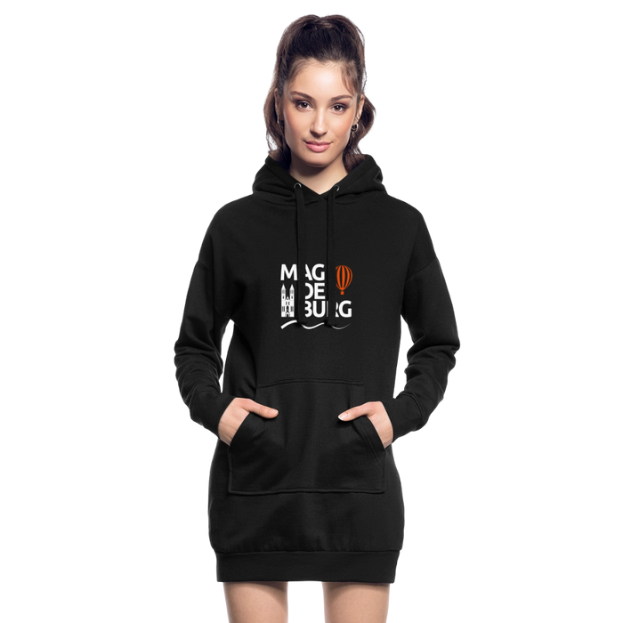 Hoodie-Kleid - Schwarz