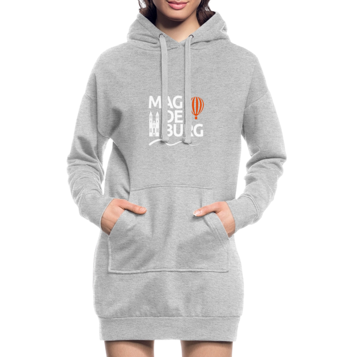 Hoodie-Kleid - Grau meliert