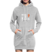 Hoodie-Kleid - Grau meliert