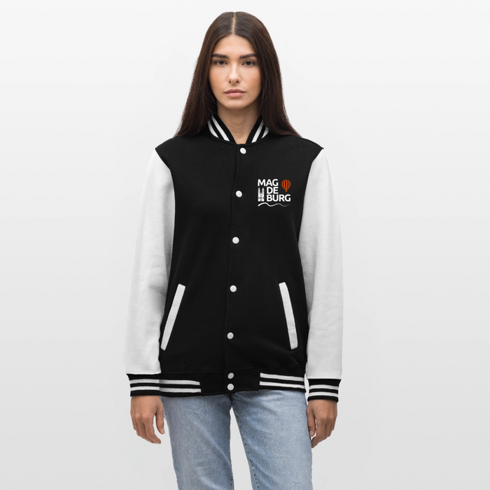 College-Sweatjacke - Schwarz/Weiß