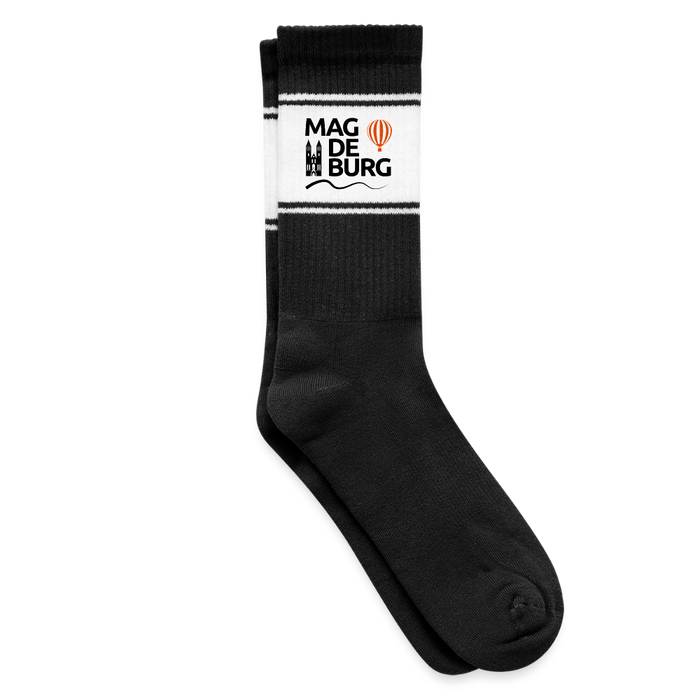 Farbige Tennissocken - Weiß/Schwarz