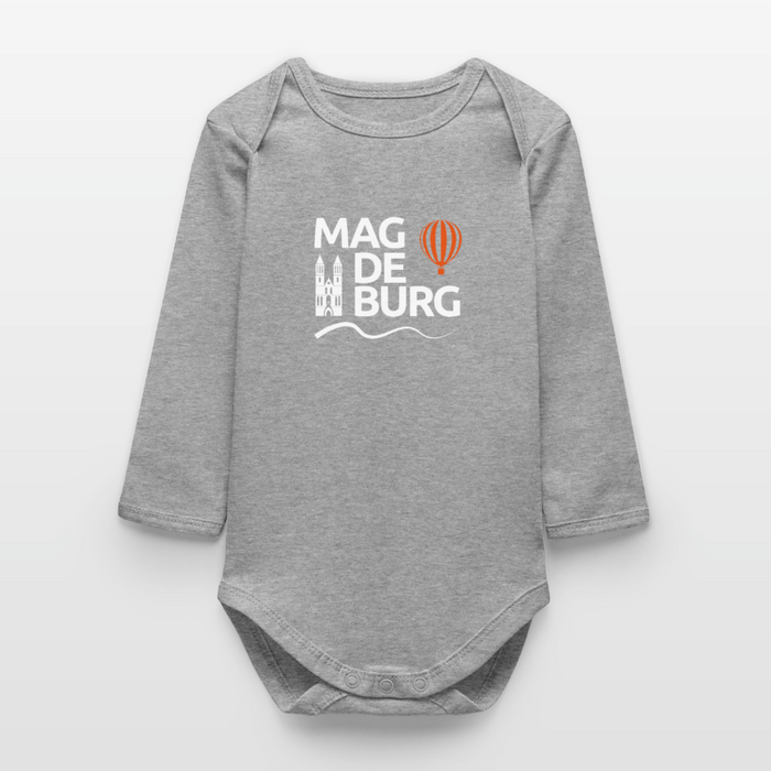 Baby Organic Langarmbody - Grau meliert