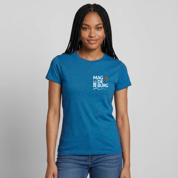 Frauen T-Shirt - Antikblaues Saphir meliert